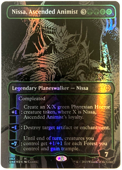 MTG Nissa, Ascended Animist *OIL SLICK FOIL* Phyrexial All Will be One 362 NM - Image 1