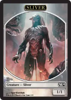 MTG - Sliver Token - Magic 2014 - NM, English Magic FLAT RATE SHIP - Image 1