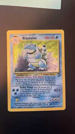 Pokemon Blastoise 2/102 Base Set Holo Rare MP - Image 1