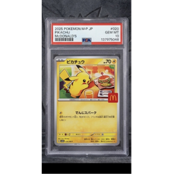 Pikachu PSA 10 GEM MT 020/M-P 2025 Japanese Promo Holo M-P Pokemon TCG - Image 1