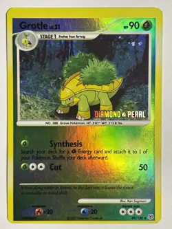 2007 Pokemon Grotle 49/130 - Diamond & Pearl Burger King Promo - Reverse Holo - Image 1