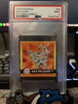 VINTAGE 1999 POKEMON Sticker Series 1 Machamp- PSA 9 Low Pop - Image 1