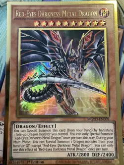Red-Eyes Darkness Metal Dragon (Alternate) MGED-EN009 Premium Gold 1st LP Yugioh - Image 1