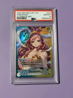 One Piece TCG OP11-022 Shirahoshi Leader Alt Art Parallel PSA 10 Gem Mint - Image 1