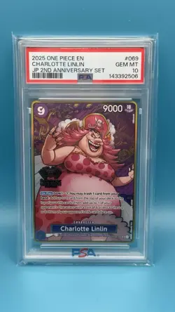 2025 ONE PIECE JAPANESE 2ND ANNIVERSARY SET #069 CHARLOTTE LINLIN PSA 10 - Image 1
