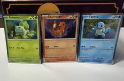 Squirtle Carmander Bulbasaur Pokemon 151 Promo Cards Cosmo Holo Pokemon Card Lot - Image 2