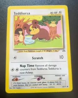 Teddiursa 2001 Pokemon Neo Discovery 65/75 Pokemon Card - Image 1