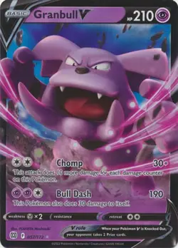 Pokemon Card - Brilliant Stars 057/172 - GRANBULL V (holo-foil) - NM/Mint - Image 1