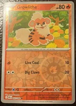 Growlithe 27/182 Rev-Holo | Arcanine 28/182 Uncommon | Pokemon Cards Duo - Image 2