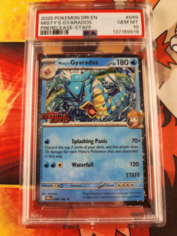 Misty's Gyarados STAFF Promo PSA 10 049/182 Destined Rivals Pokemon Card #962 - Image 1