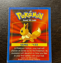 Pokemon: EEVEE #133 [Game Tip Card] - [Kellogg's Canada Cereal Promo (1999)] MP - Image 1