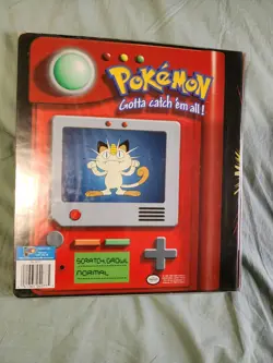 Vintage Pokemon 3 Ring Binder Pokedex Pikachu W/ cards topps mewtwo strikes back - Image 3