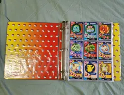 Vintage Pokemon 3 Ring Binder Pokedex Pikachu W/ cards topps mewtwo strikes back - Image 4