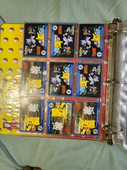 Vintage Pokemon 3 Ring Binder Pokedex Pikachu W/ cards topps mewtwo strikes back - Image 5