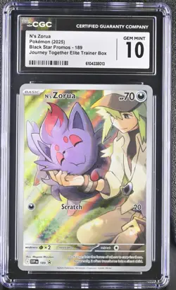 N's Zorua 189 Sv: Scarlet & Violet Black Star Promo Card Holo CGC 10 - Image 1