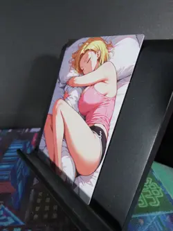 Android 18 Dragon Ball Custom Art Card NM Anime Waifu CCG Collectible - Image 2