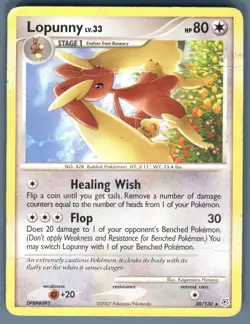 Lopunny 30/130 Rare DP Diamond and Pearl Pokemon Card 2007 Heavily Played - Image 1