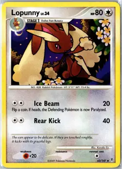 Pokemon Card - Lopunny 63/147 Supreme Victors Uncommon Heavily Played - Image 1