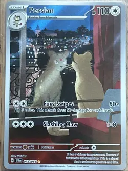 Pokemon TCG Persian 078/064 Scarlet Violet Shrouded Fable Illustration Rare Card - Image 2