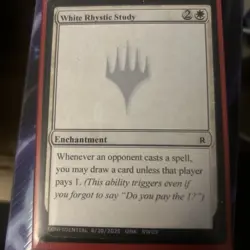MTG White Rhystic Study Official Playtest Card MagicCon 2025 Unknown Event - Image 1