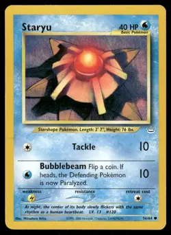 Pokemon Cards Staryu 56/64 Unlimited Neo Revelation Common LP - Image 1