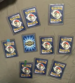 Vintage Pokemon Card Lot WOTC Holo Rare Kangaskhan Lapras Hitmonchan + Digimon - Image 2