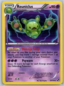 Reuniclus Holo Black and White 57/114 LP Pokemon Card - Image 1