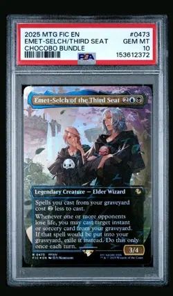 MTG Final Fantasy 0473 Emet-Selch of the Third Seat Chocobo Track Foil PSA 10 - Image 1