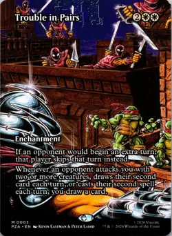 Trouble in Pairs (Borderless) 3 Teenage Mutant Ninja Turtles Mtg NM - Image 1
