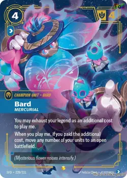 Bard - Mercurial (Overnumbered) [SFD - 228/221] - NM [Foil] TCG Riftbound - Image 1