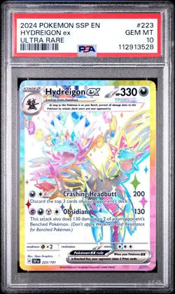 2024 POKEMON SSP EN-SURGING SPARKS ULTRA RARE #223 HYDREIGON EX PSA 10 - Image 1