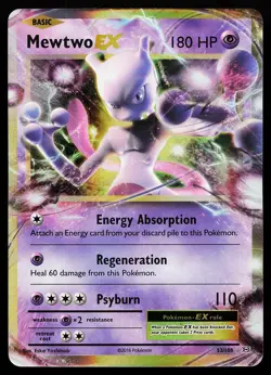 Mewtwo EX 52/108 Holo Evolutions Pokemon Card - Image 1