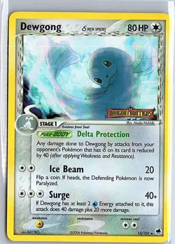 Pokemon Card - Dewgong Dragon Frontiers 15/101 Rare Reverse Holo Stamped LP - Image 1