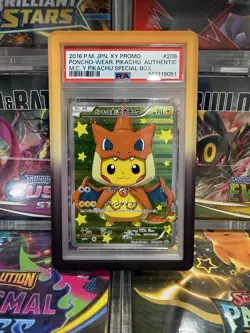 Pokemon Poncho-Wearing Pikachu M Charizard Y JPN FA Promo 208/XY-P PSA AUTHENTIC - Image 3