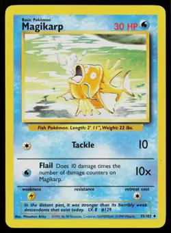 MAGIKARP 35/102 UNCOMMON BASE SET UNLIMITED POKEMON MP - Image 1