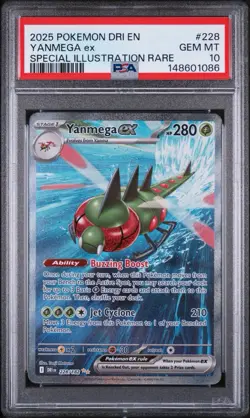 2025 POKEMON DRI EN-DESTINED RIVALS SPECIAL ILLUSTRATION RARE YANMEGA EX PSA 10 - Image 1