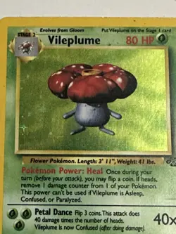 Pokemon Vileplume 15/64 Holo Rare Jungle Set WOTC 1999 Small Edge Crease MP - Image 3