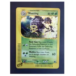 Pokemon TCG Weezing Expedition Base Set 32/165 Holo Rare 80 HP Eng 2002 SWIRL - Image 1