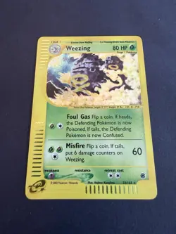 Pokemon TCG Weezing Expedition Base Set 32/165 Holo Rare 80 HP Eng 2002 SWIRL - Image 2