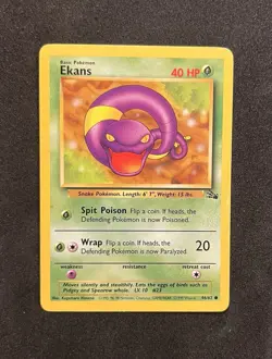 Ekans 46/62 Fossil Unlimited Pokemon TCG 1999 MP Condition - Image 1