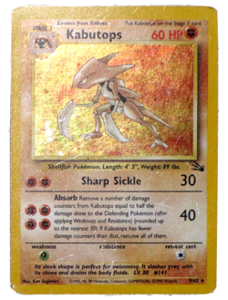 Pokemon TCG Kabutops Holo Rare Fossil 9/62 Unlimited 1999 Wizards - Image 1