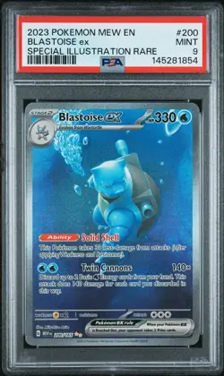2023 POKEMON MEW EN-151 SPECIAL ILLUSTRATION RARE #200 BLASTOISE EX PSA 9 - Image 1