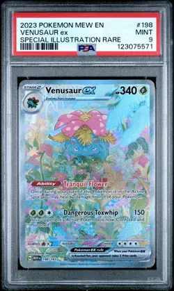 2023 POKEMON MEW EN-151 SPECIAL ILLUSTRATION RARE #198 VENUSAUR EX PSA 9 - Image 1