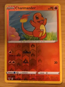 2020 Pokemon SWSH Vivid Voltage #023 Reverse Holo Foil Charmander - Image 1