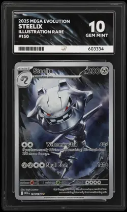Pokemon TCG Steelix Mega Evolution 2025 - 150/132 ACE 10 GEM MINT Perfect Subs! - Image 1
