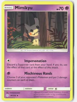 Mimikyu 96/236 Uncommon Cosmic Eclipse Pokemon NM - Image 1