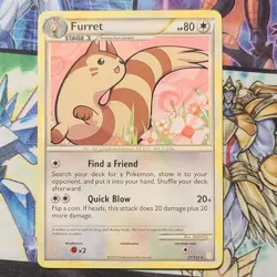 Pokemon Furret 21/123 Heartgold & Soulsilver Rare Regular 2010 Stage 1 80 HP - Image 1