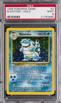 1999 POKEMON GAME #2 BLASTOISE-HOLO PSA 9 - Image 1