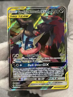 Pokemon TCG Greninja & Zoroark GX 201/214 Unbroken Bonds Alternate Art LP- - Image 3