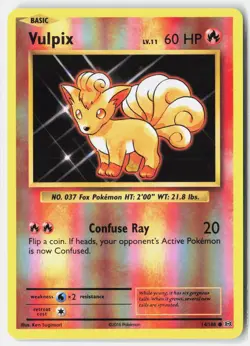 Vulpix 14/108 Common Evolutions Pokemon Reverse Holo Lightly Played Ken Sugimori - Image 1